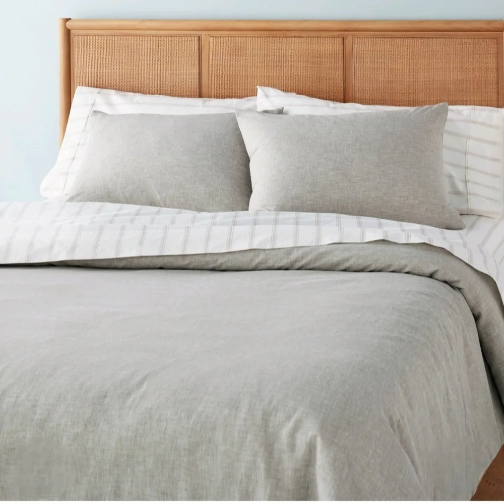 Hearth & Hand With Magnolia 3pc King Linen Blend Duvet Set Jet Gray